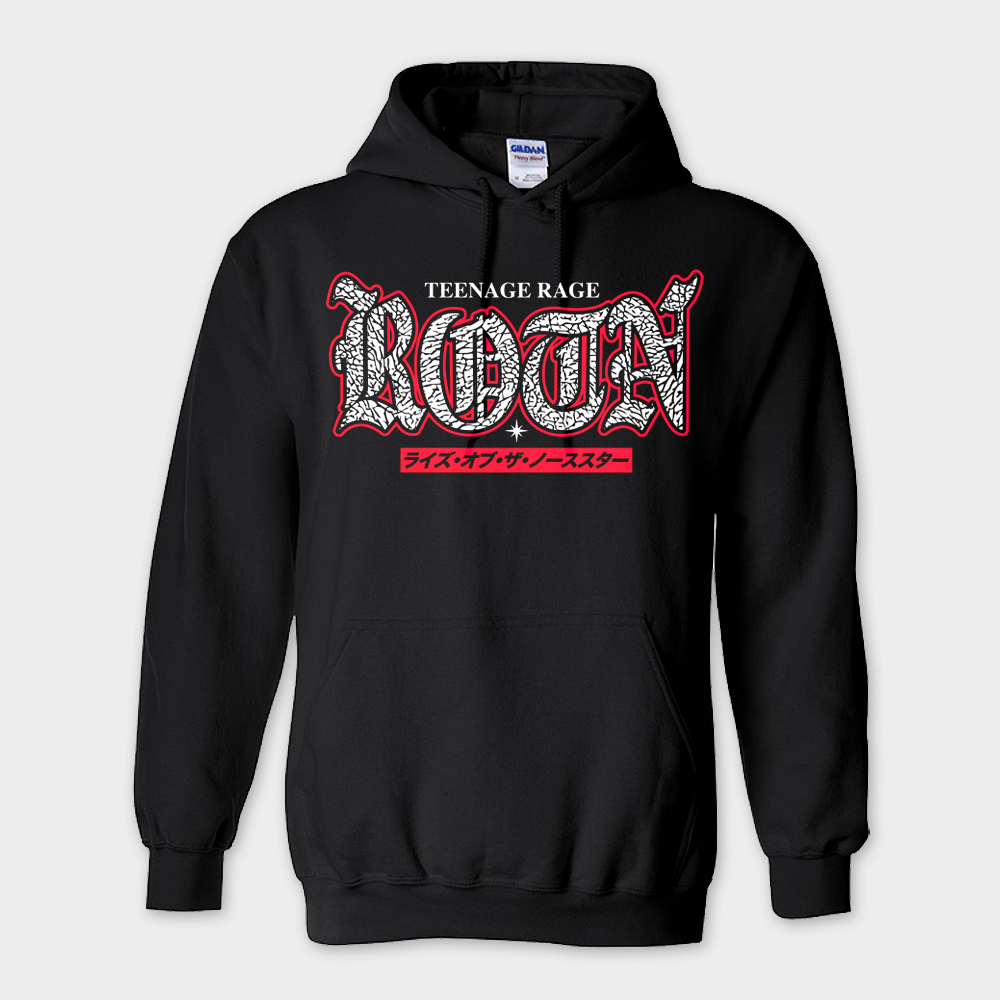"TEENAGE RAGE" Black Hoodie