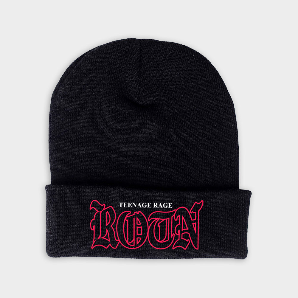 "TEENAGE RAGE" Black Beanie