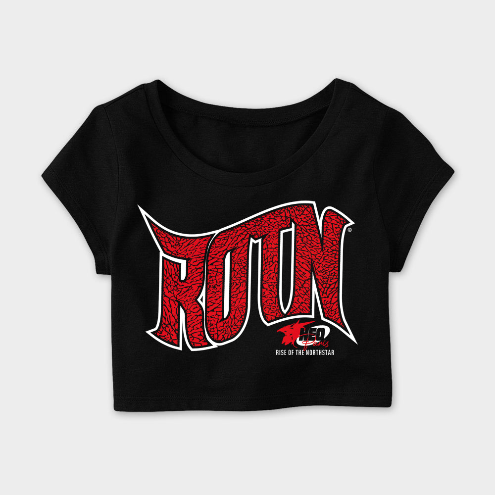 "WAVE LOGO" Black Crop Top