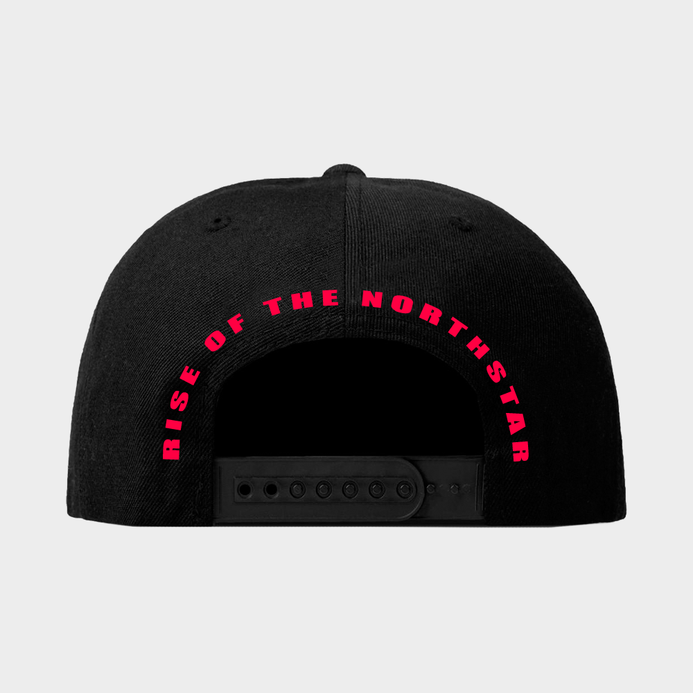 "NEKKETSU" Black Embroidered Snapback