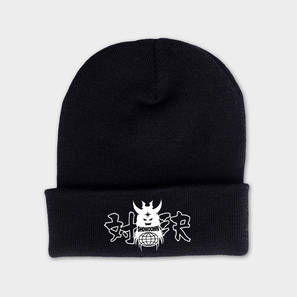 "GLOBE" Black Beanie