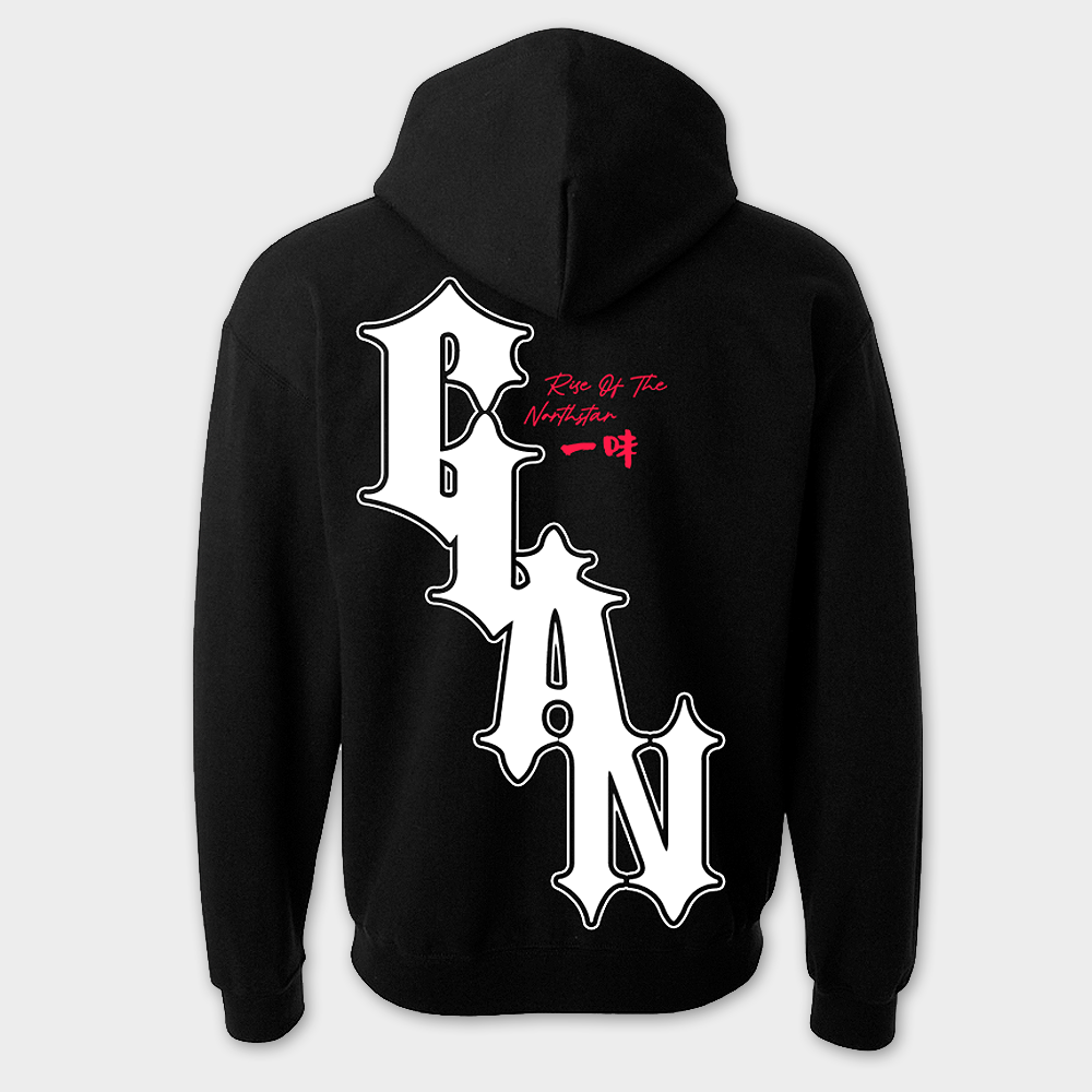 "CLAN" Black Zipped Hoodie