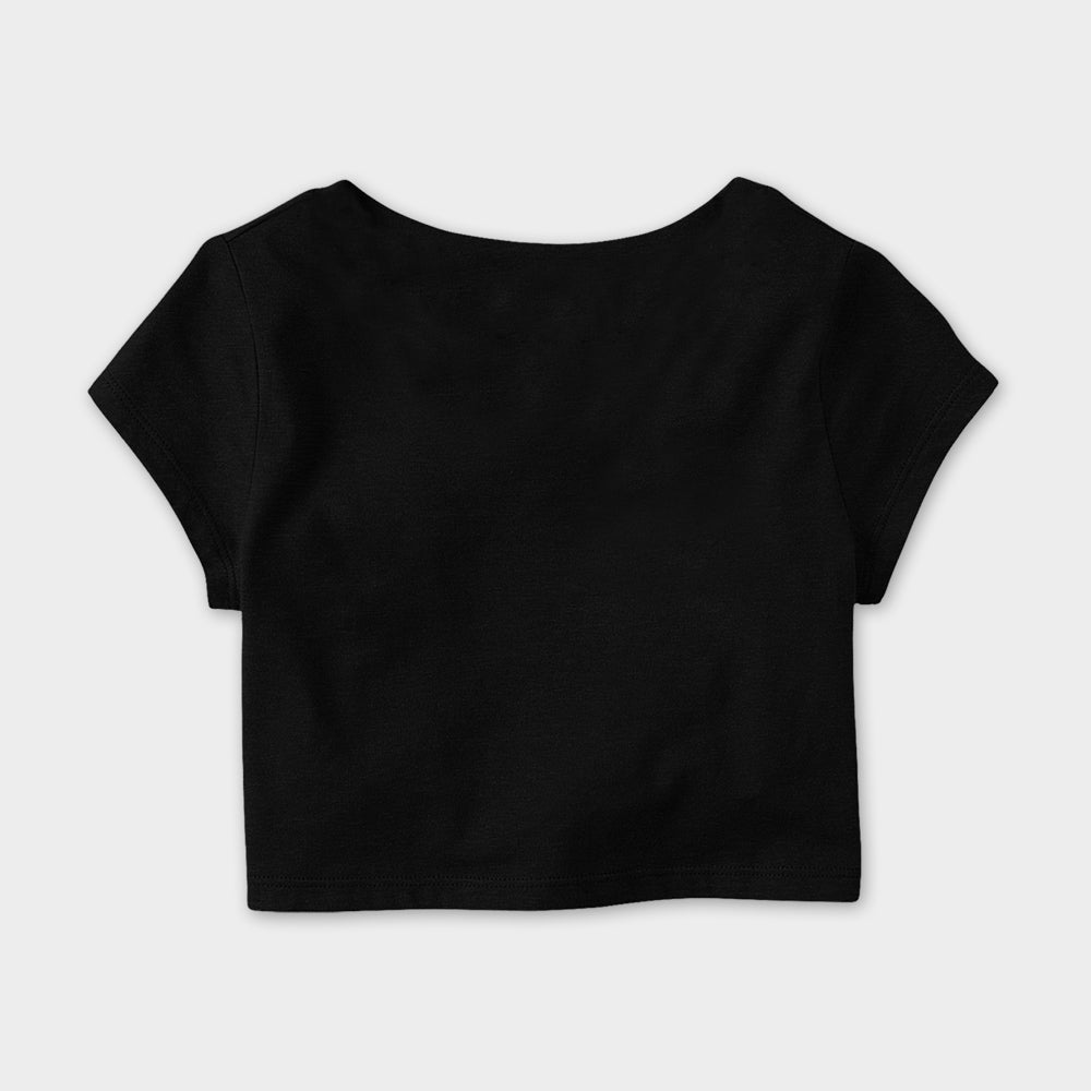 "WAVE LOGO" Black Crop Top