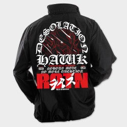 "DESOLATION HAWK" Black Windbreaker